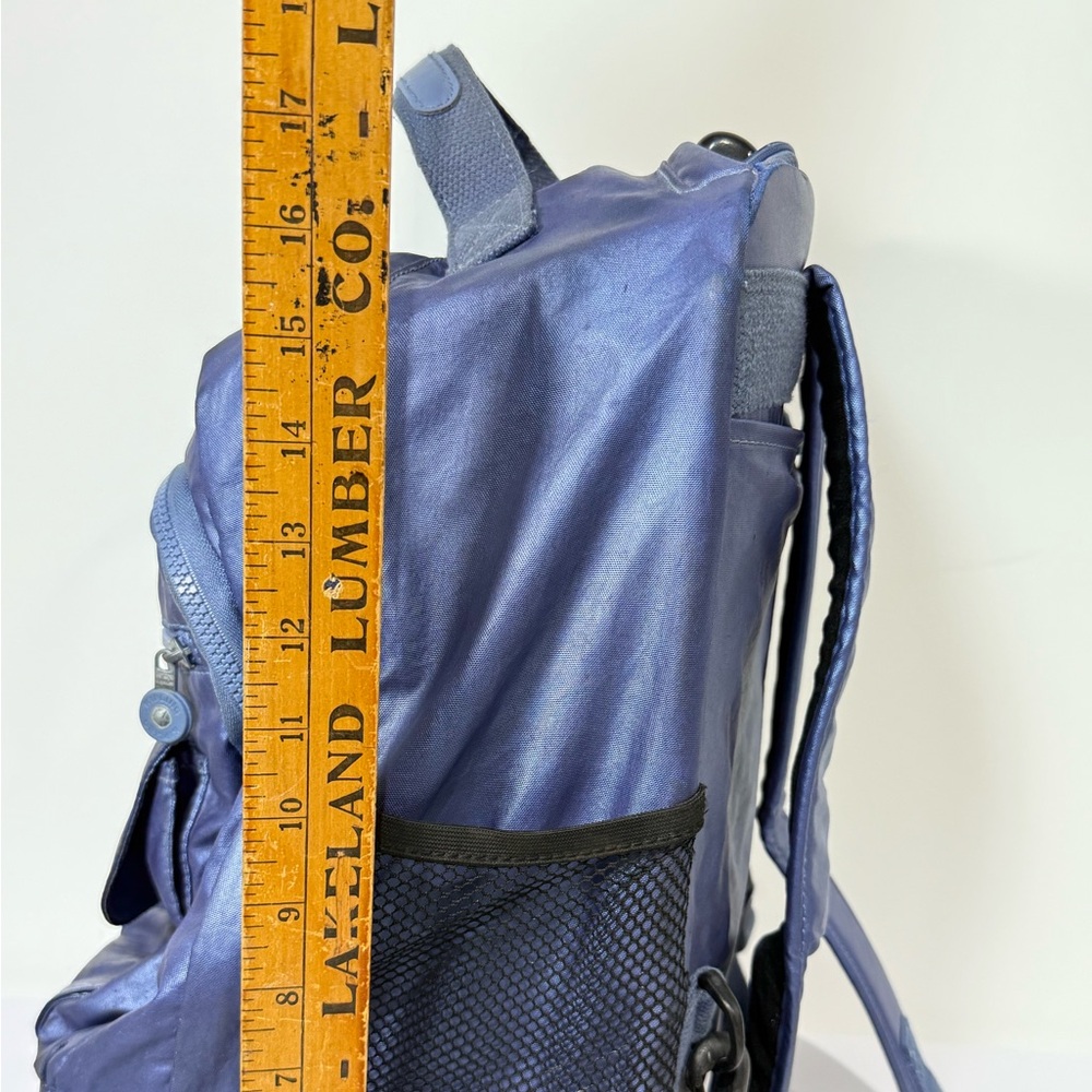 Kipling Shiny Blue Rolling Backpack - image 6